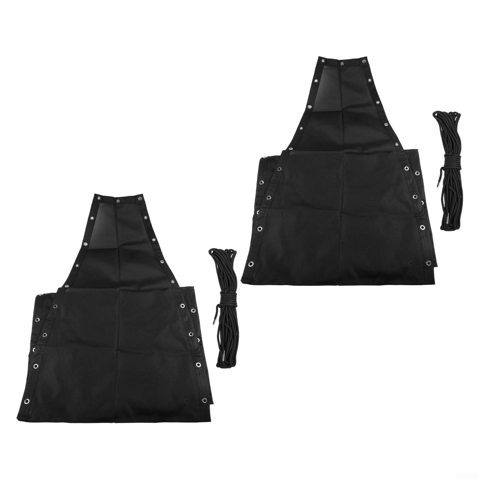 Panno di ricambio nero per sedia a dondolo sospesa, 64 x 197 x 23 cm, tessuto in textilene da esterno, facile da installare, copertura per mobili da giardino (2 pezzi senza tasche)
