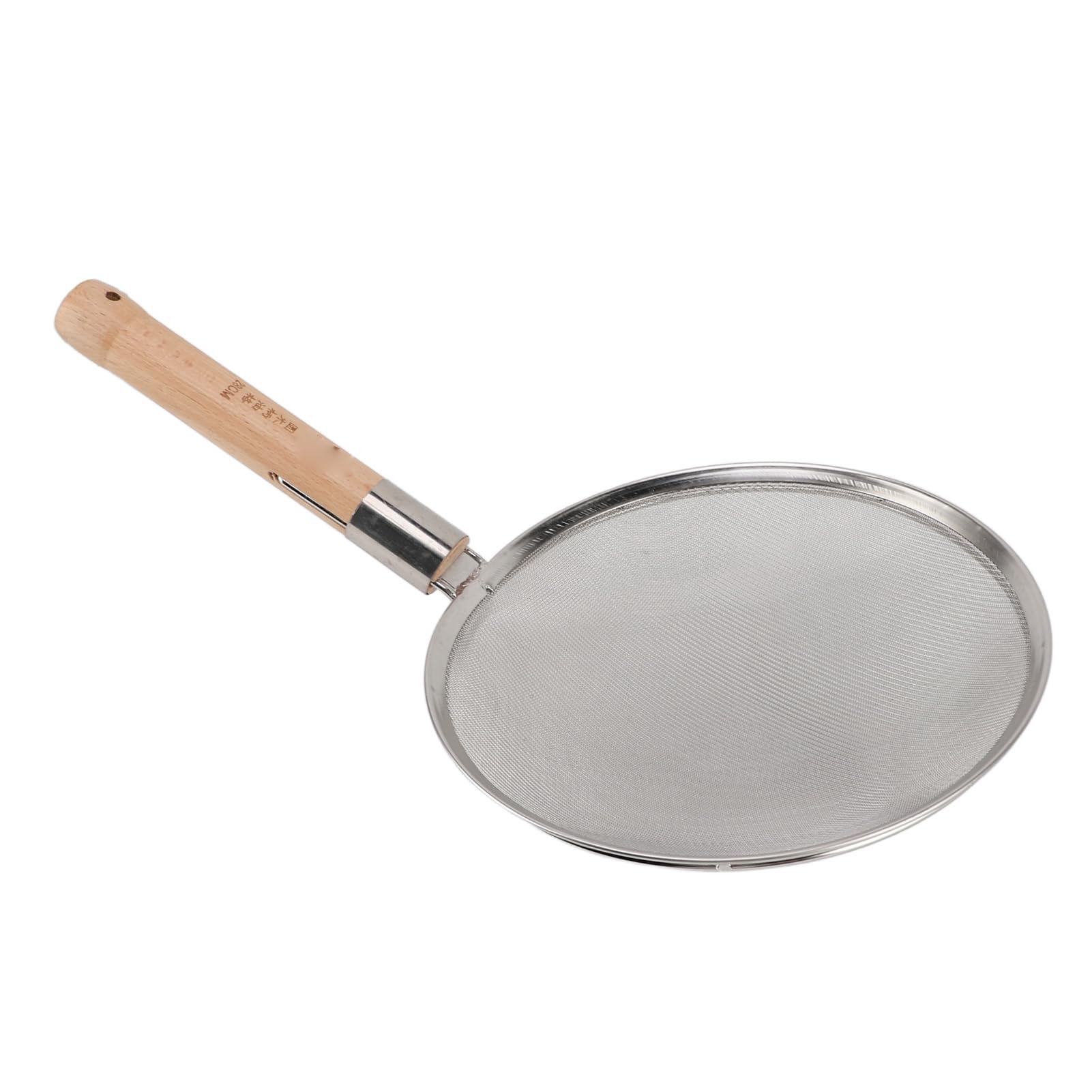 Fdit Cuillère D'écumoire en Acier Inoxydable, Ensemble de 3 Cuillères D'écumoire à Mailles Fines avec Long Manche en Bois pour la Cuisson, la Friture et L'égouttage des (28 cm/11,0 pouces de diamètre)