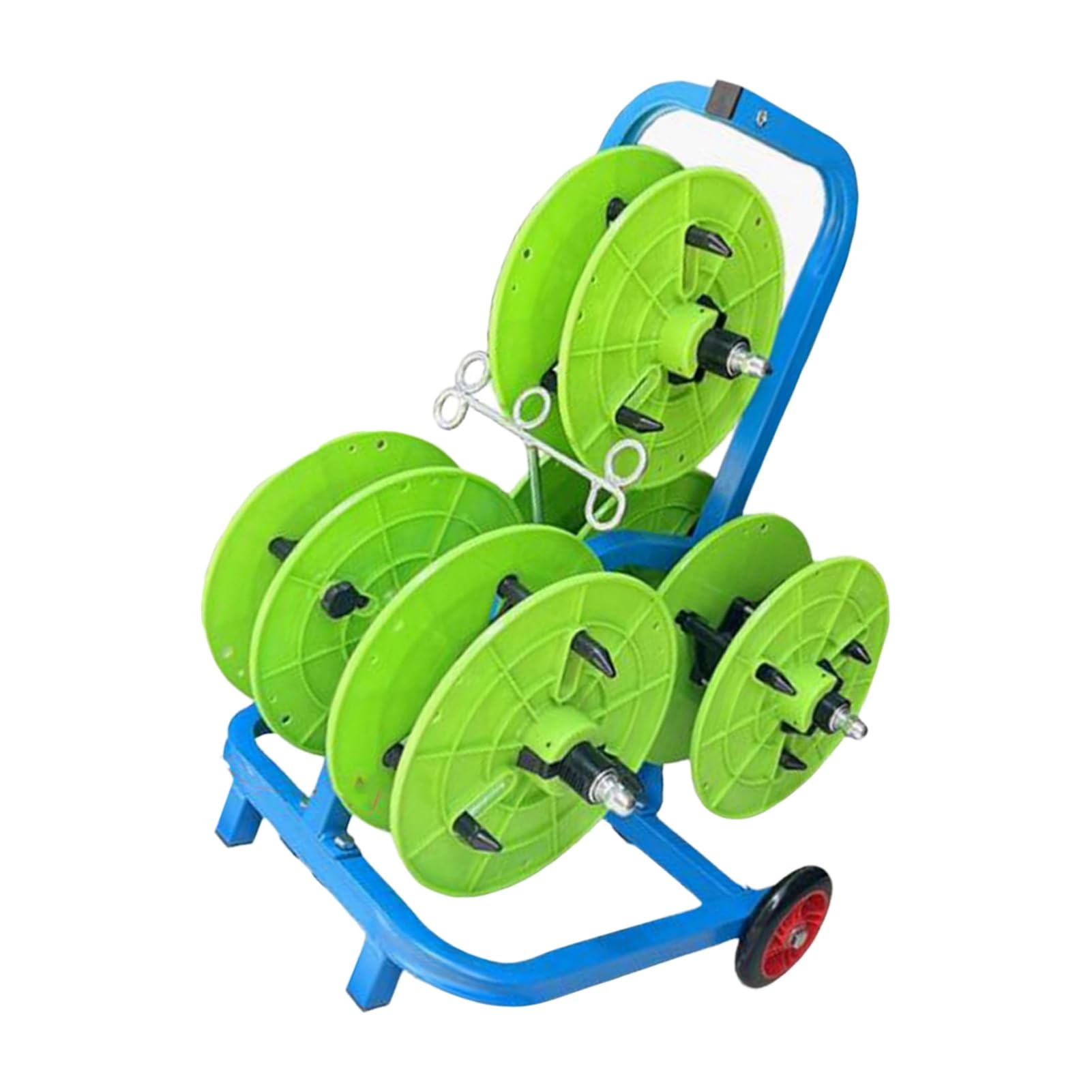 WDSOPK 5/6 Rods Wire Spool Rack,Cable Roll Holder for Industrial Workplace,Heavy Duty Cart,for Ribbon Filament Automotive Wiring (Green Style1)