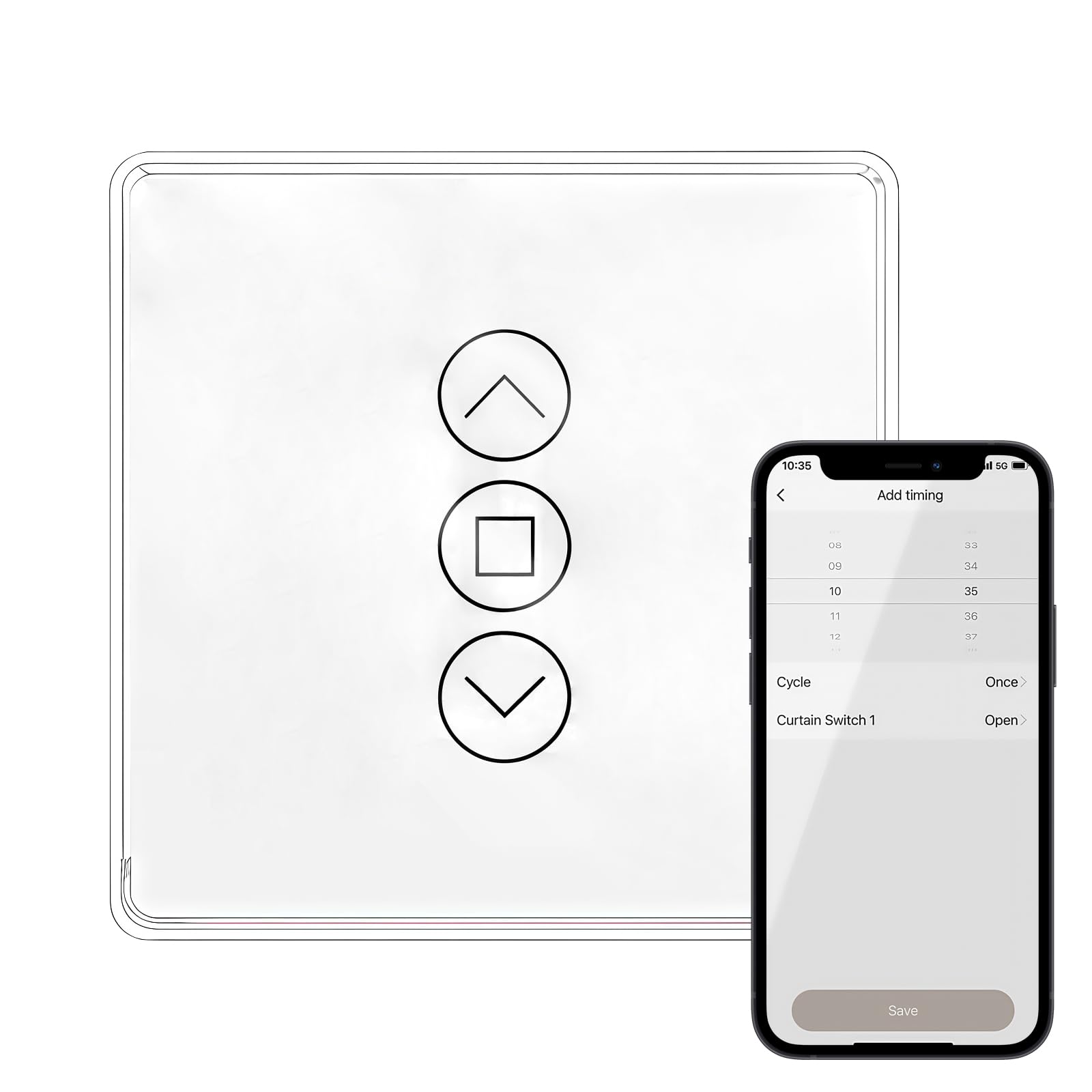 Interruptor de persiana inteligente, interruptor inteligente para persianas y toldos, interruptor de persiana WiFi compatible con Alexa Google Home, control de persiana inteligente para el hogar