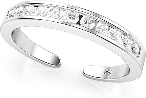 Alianza ajustable de zirconia cúbica de plata esterlina