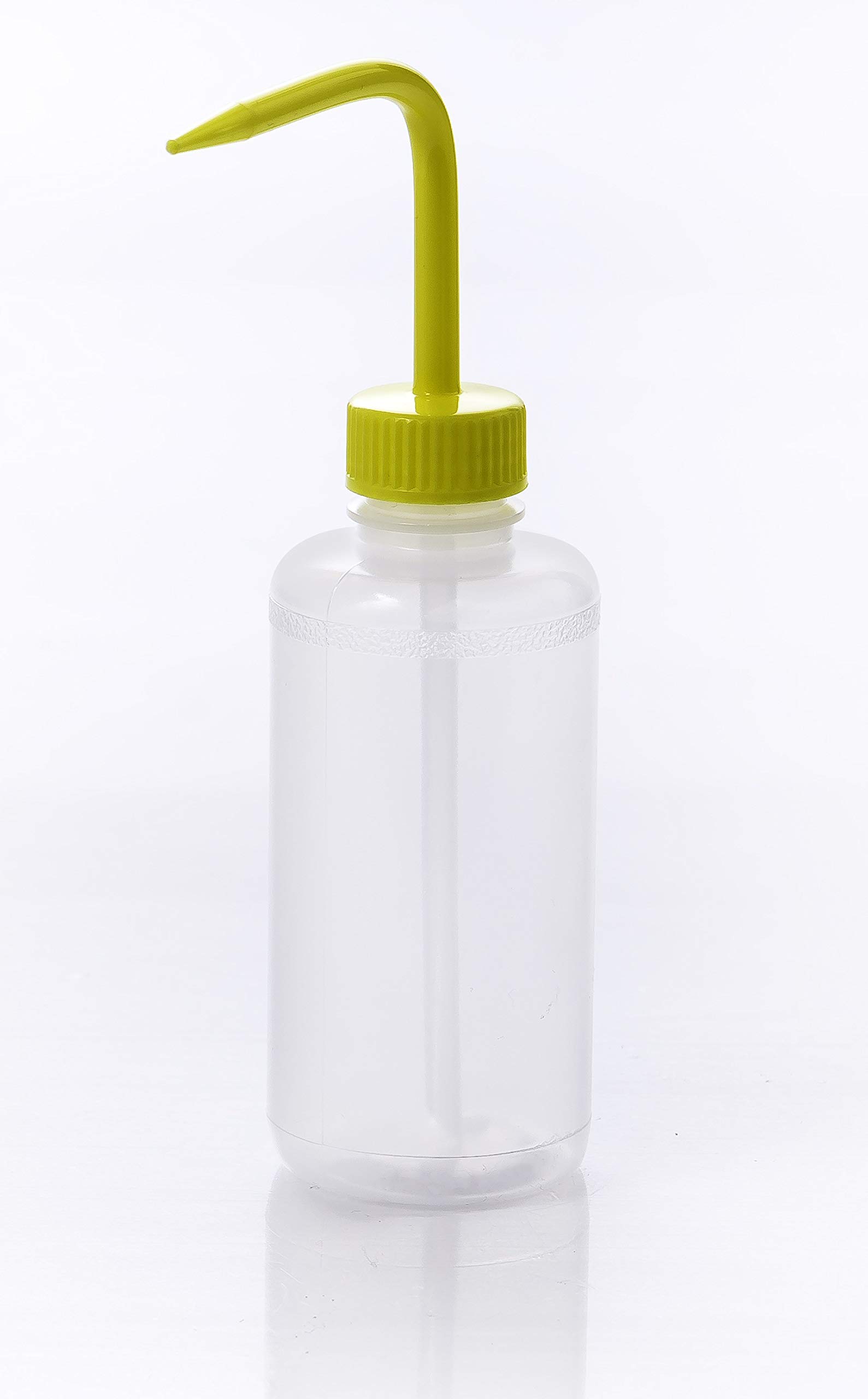 SP Bel-Art Narrow-Mouth 250ml (8oz) Polyethylene Wash Bottles; Yellow Polypropylene Cap, 28mm Closure (Pack of 6) (F11614-0250), Transculent