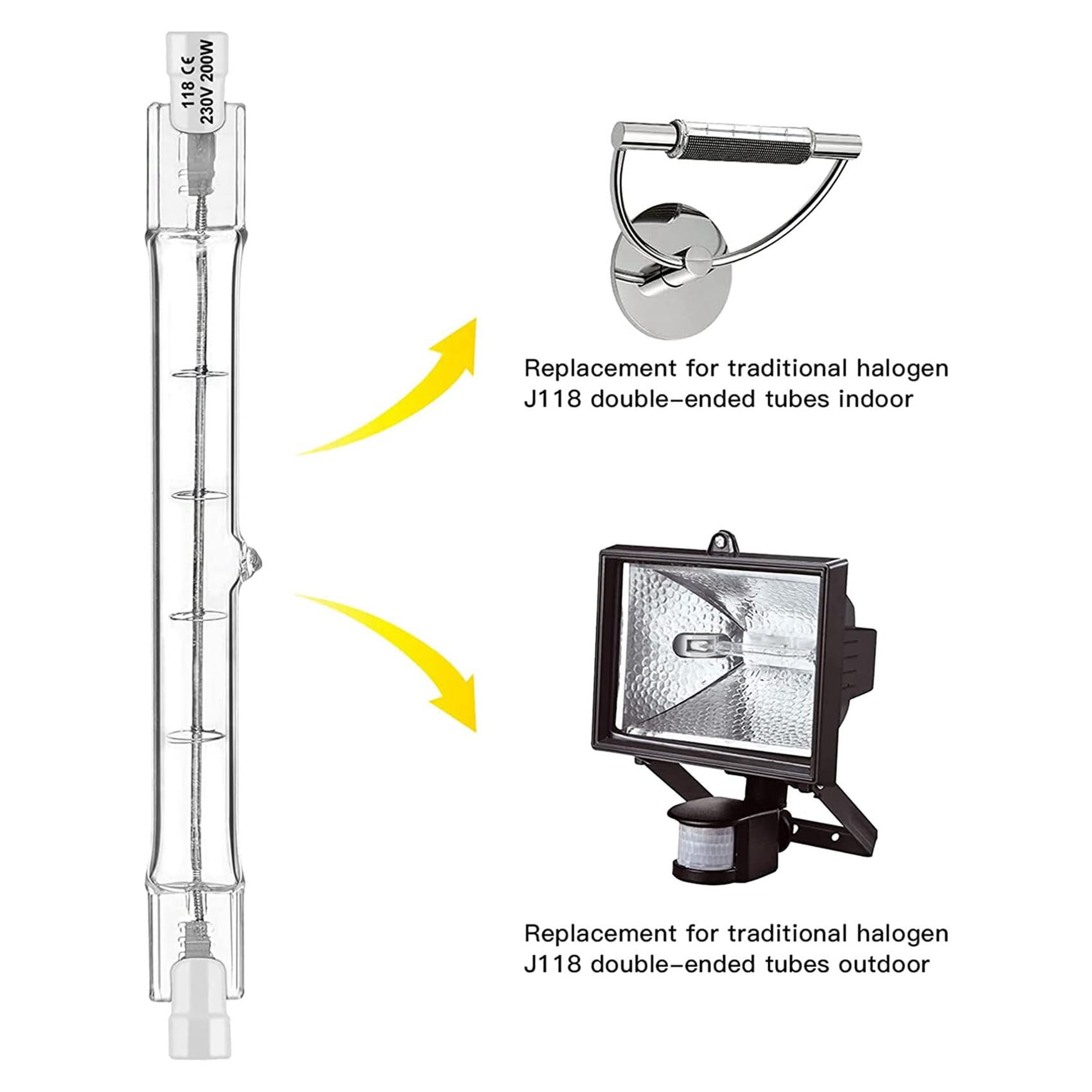 R7S Leuchtmittel 118Mm 200W 230V 30Er Pack Stab R7S Leuchtmittel R7S Dimmbare Stablampe Leuchtet