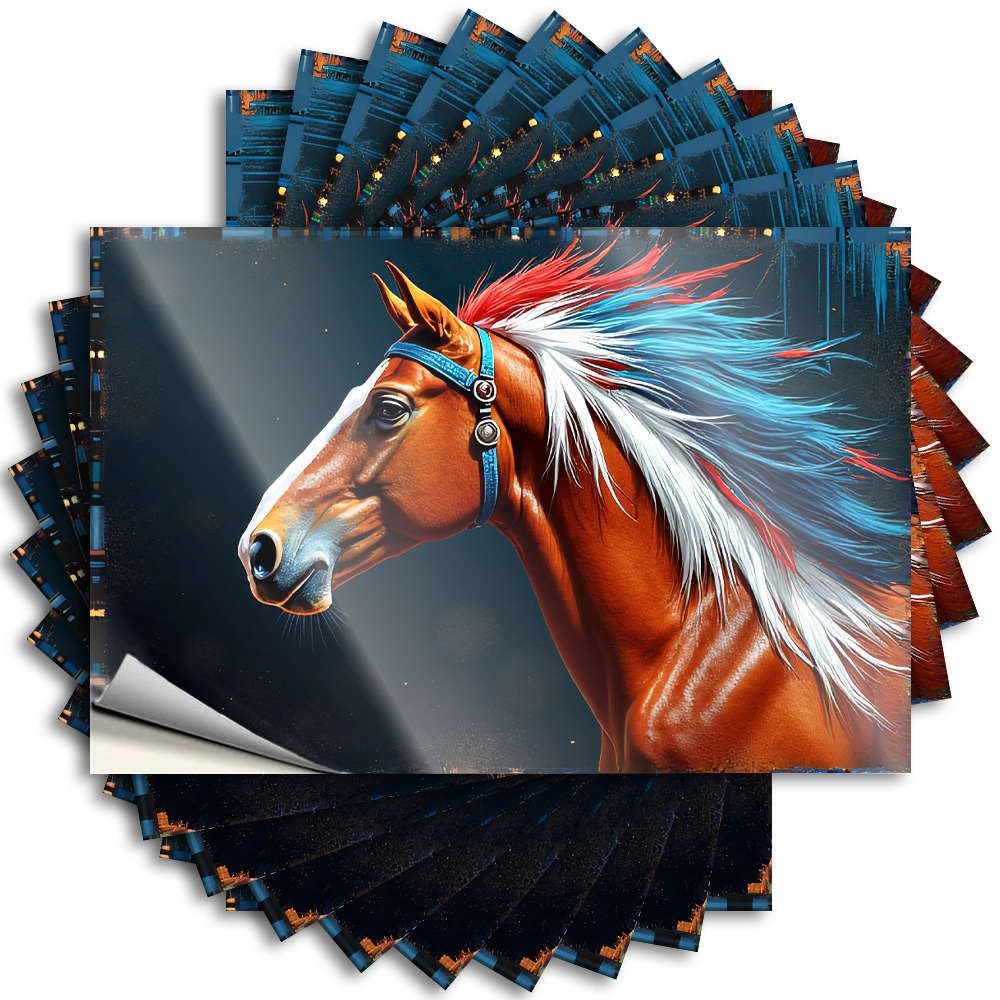 Fzfn Colour A Horse With Red, White, And Blue Mane. Affirmation Funny - Tattoos Bumper Removable Vinyl Decal(12X18cm)