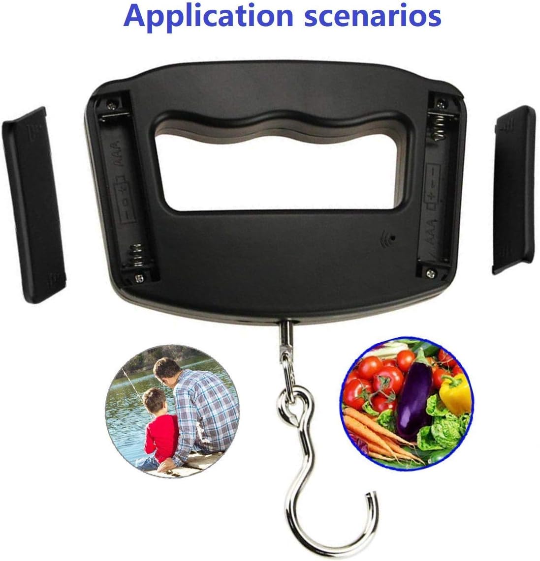  | Portable Handheld Travel Luggage Electronic Scale, Digital LCD Hanging Suitcase Weighting Scale 110 lb / 50 kg Blue Backlight for Fishing Luggage | Luggage Scales