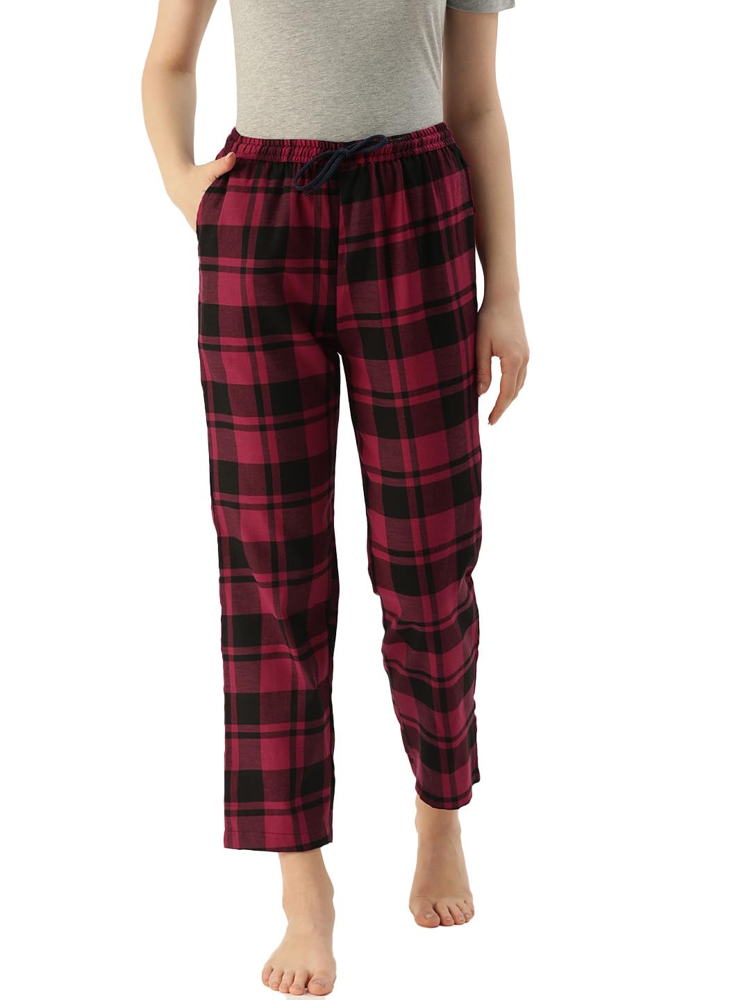 kryptic Womens 100% Cotton woven checked regular fit pyjama-picture-34