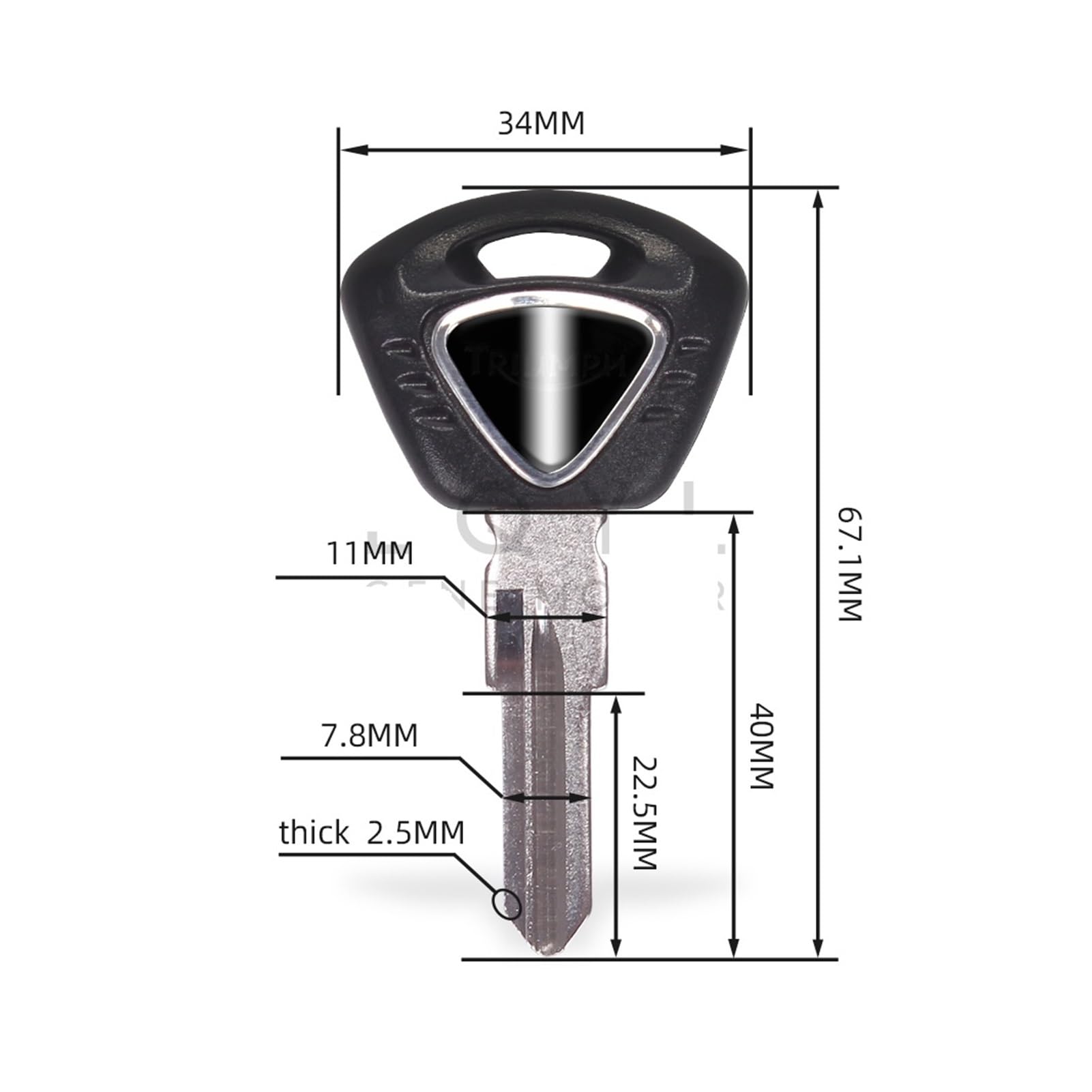 Clé Vierge Isbridge Pour Triumph – 600, 675, 1050, T100, T120, Tiger 800, Etc. – Lame Non Coupée, Sans Puce