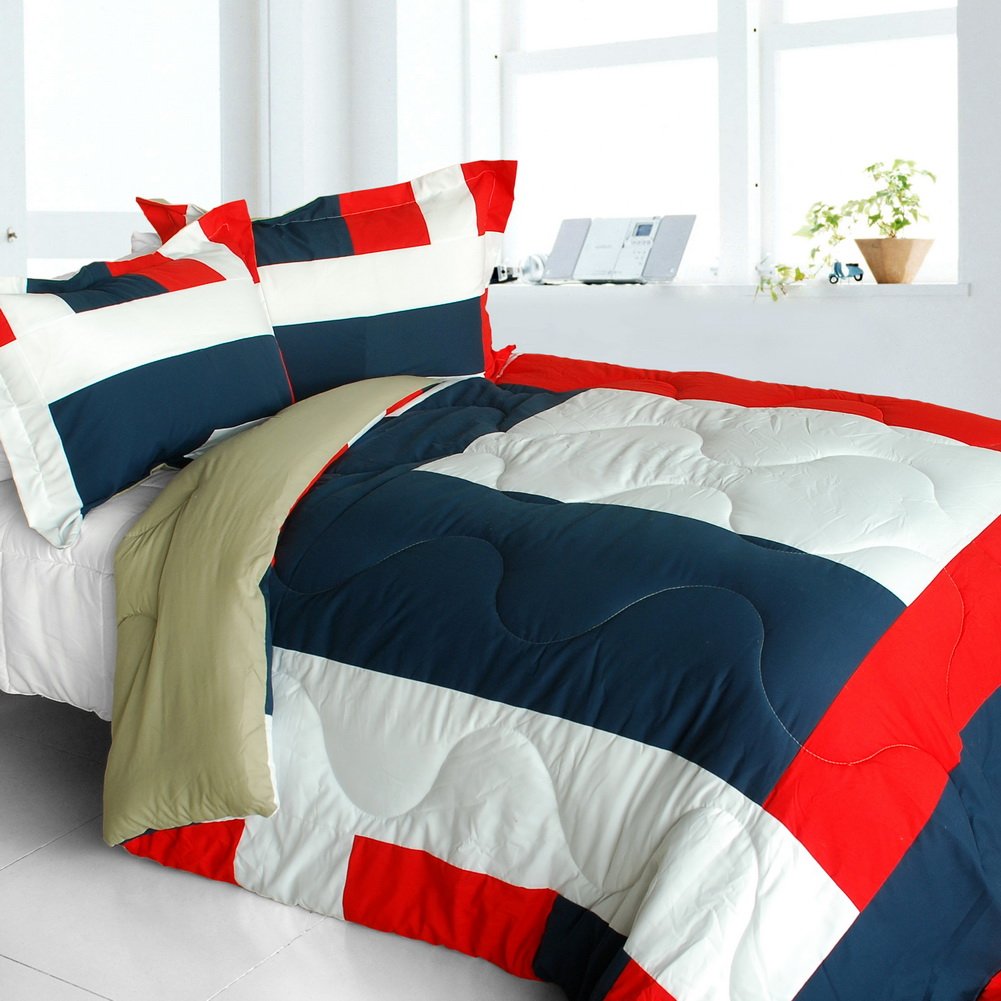 [Loving Lorraine] Quilted Patchwork Down Alternative Comforter Set (Full/Queen Size)
