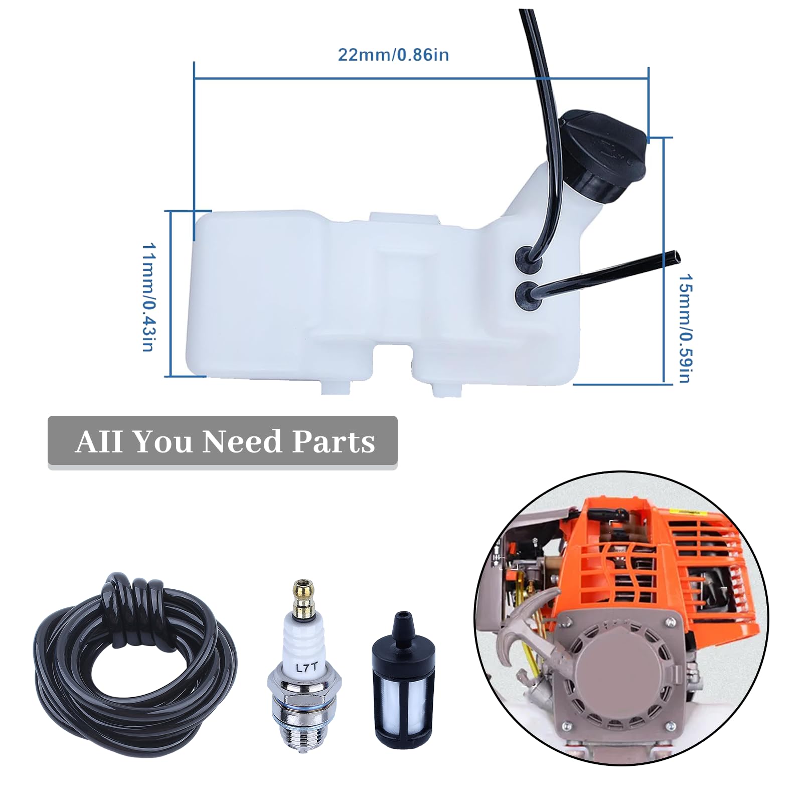 Kraftstofftank für Stihl FS80 FS80R FS85 HT75 FC75 FC85 FS75 KM85 FS74 FH75 KW85 Freischneider, Ersatz für 4137 350 0410