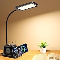 Vista 1 de cozoo LED Desk Lamp for Home Office, 15W Bright Desk Light with Wireless Charger Pen Holder, Gooseneck Small Table Lamp for Bedroom, Study, Reading
