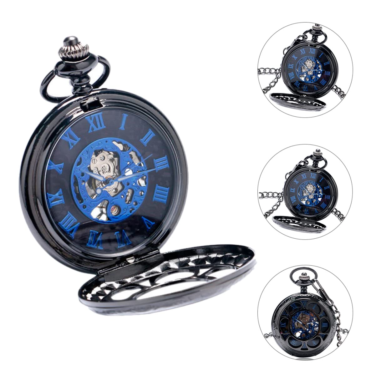 minkissy Orologio da Taschino Meccanico Uomo con Numeri Classici, Quadrante, Struttura Robusta e Leggera in Lega, Design Retrò Raffinato per Utilizzo Quotidiano