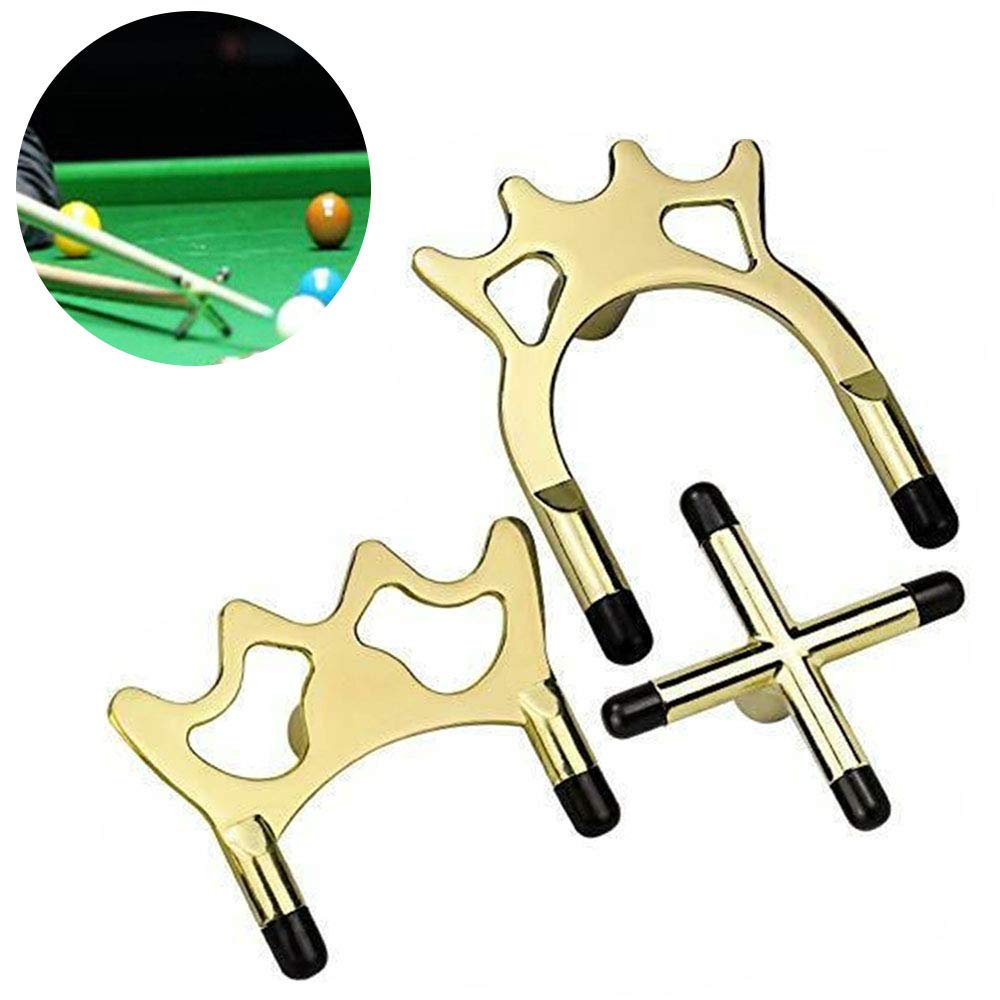 MOVKZACV 3 Pz/Set Spider Holder Rests Metallo Snooker Croce Resto Testa Croce Stecca Ponte Testa Piscina Biliardo Stecca Accessori Set