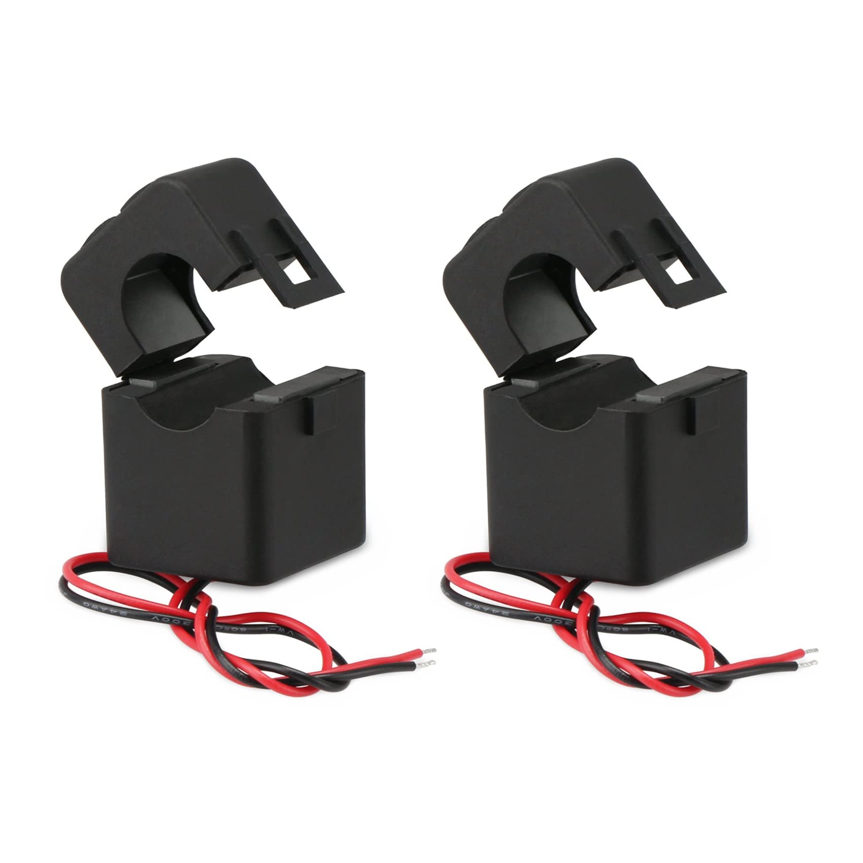 Jnchdghwa Black 2X Current Transformer,100A 100Ma Ac Current Sensor, Split Core Amp Transformer Sensing Relay