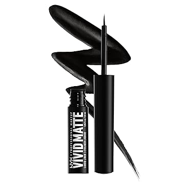 NYX PROFESSIONAL MAKEUP Vivid Matte Liquid Liner, Smear-Resistant Eyeliner with Precise Tip - Black
