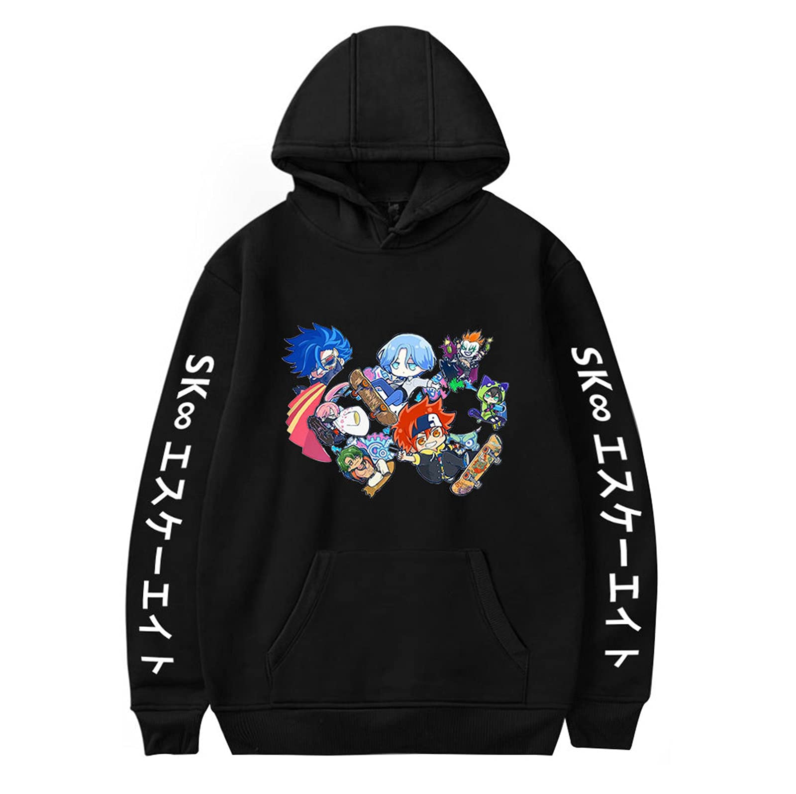 Keepmore Men's Black 4 Unisex Anime Sk8 The Infinity Hoodie Reki Miya Hoodie Cosplay Costume Long Sleeve Pullover Sweatshirt