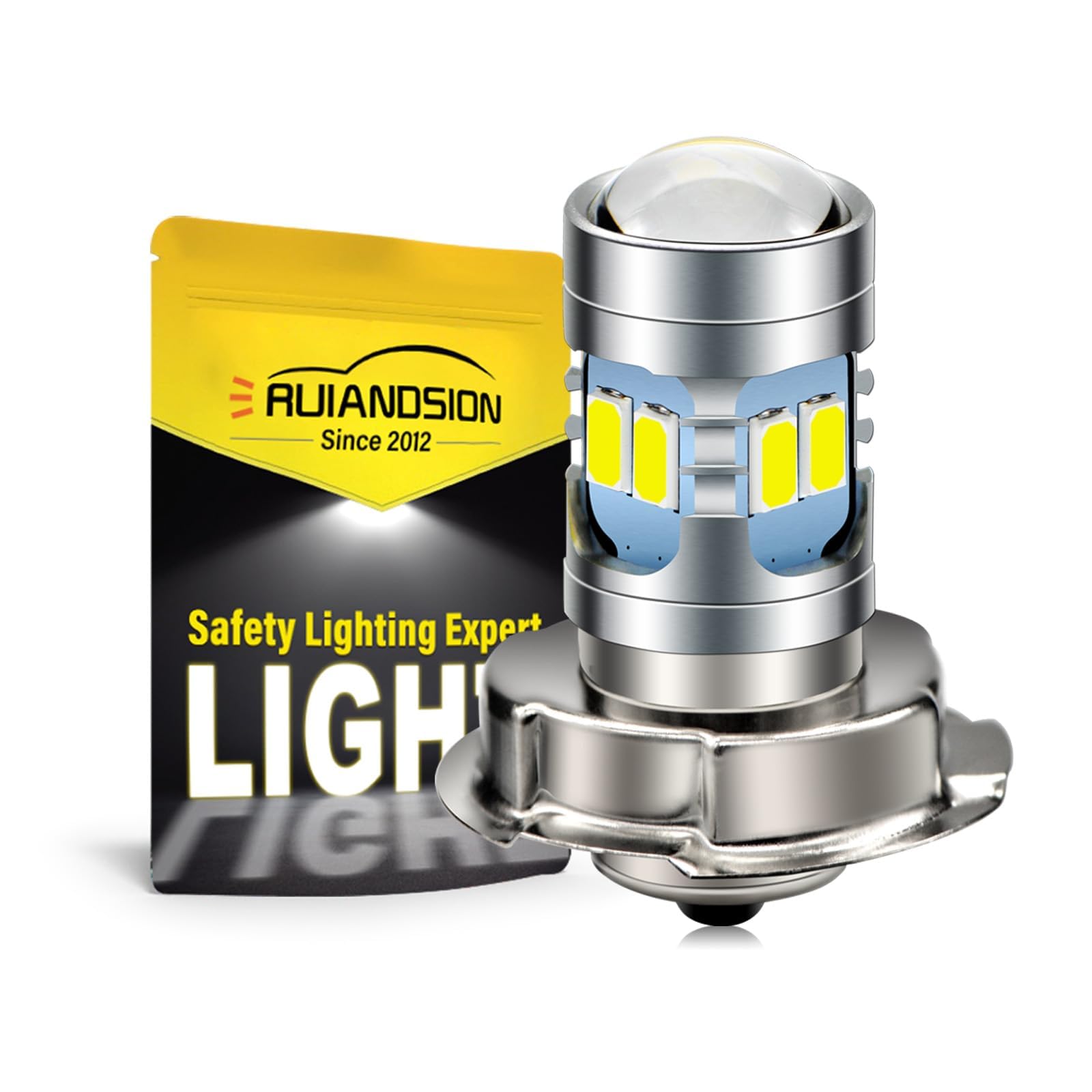 Ruiandsion 1pc BA20D Ampoule De Phare À LED DC 10-30V Hi/Lo Double faisceau LED Ampoule De Phare De Moto 3030 60SMD Chipset Avec Projecteur, Blanc Xenon 6000K Ruiandsion 1pc BA20D Ampoule De Phare À LED DC 10-30V Hi/Lo Double faisceau LED Ampoule De Phare De Moto 3030 60SMD Chipset Avec Projecteur, Blanc Xenon 6000K