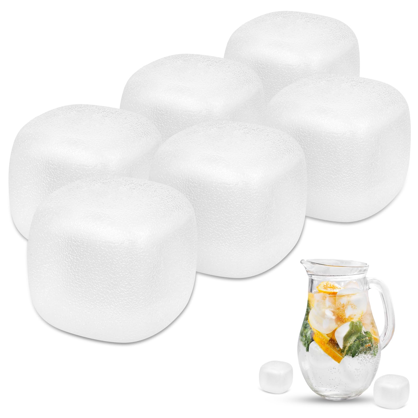 Extra große wiederverwendbare Eiswürfel (5,1 cm²) 6er-Pack (12 Stück)