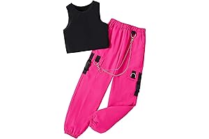 Cute Crop Tank Top and Cargo Set for Girls Size 14-16