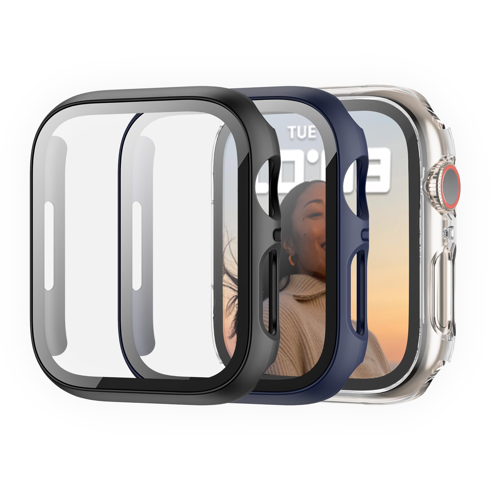 Cuteey 3 Pack Case With Tempered Glass Screen Protector Compatible With Apple Watch Series 7 45Mm, All Round Full Protection Hard Pc Cover Bumper For Iwatch 7 Smartwatch Accessories (B09J2GN8GF) Amazon Price History, Amazon Price Tracker