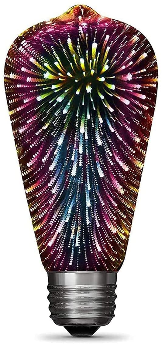 Pepisky Firework Light Bu,Decorative 3D LED Bulb,4W, Stained Glass Light Bulb,Star Shine Decoration,Use for Holiday Decoration，Multicolor(E27)