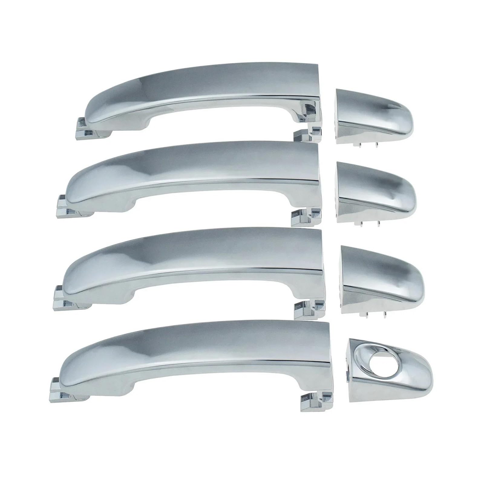 Atgcbcauf Chrome 4Pcs Front Rear Outside Exterior Door Handle For Ford For Ranger For Everest T6 T7 2012-2020 Car Exterior Door Handles(Chrome 4Pcs)