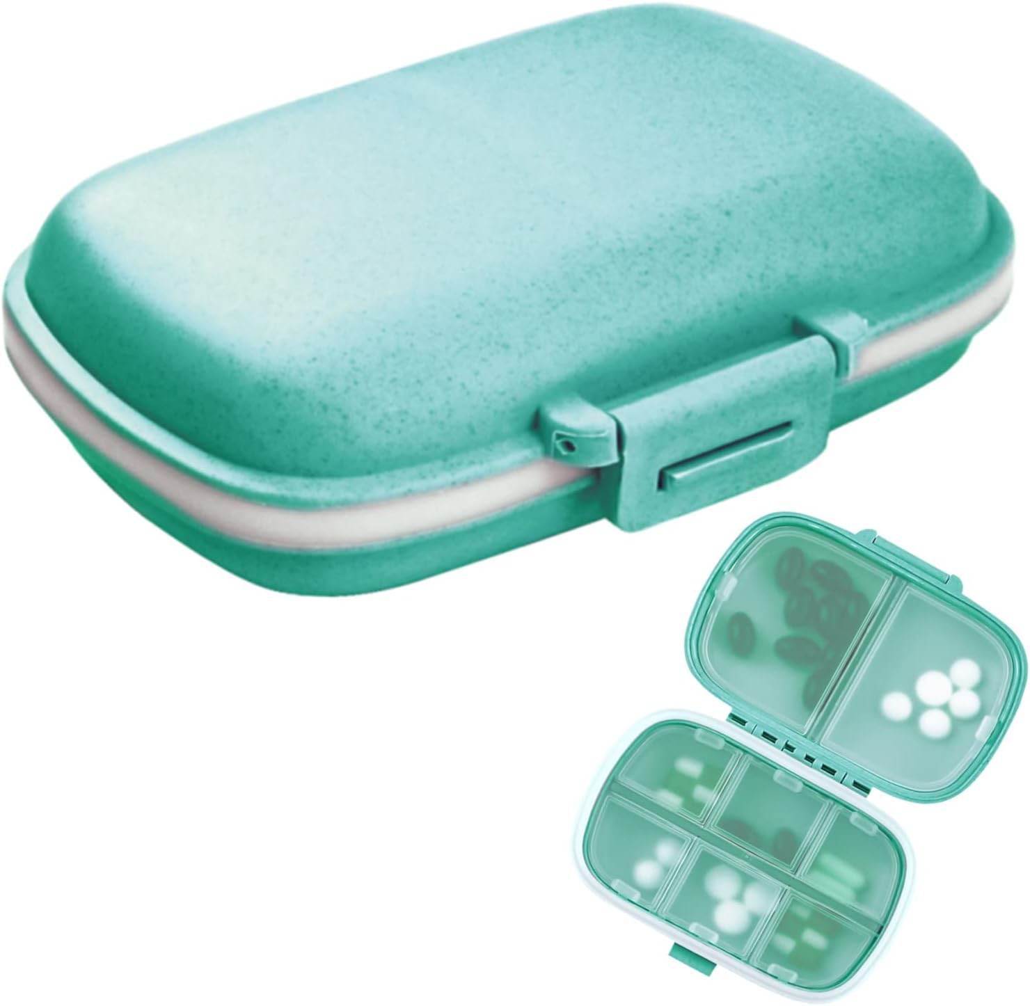 1Pack Travel Pill Organizer, 8 Compartments Portable Pill Case, Small