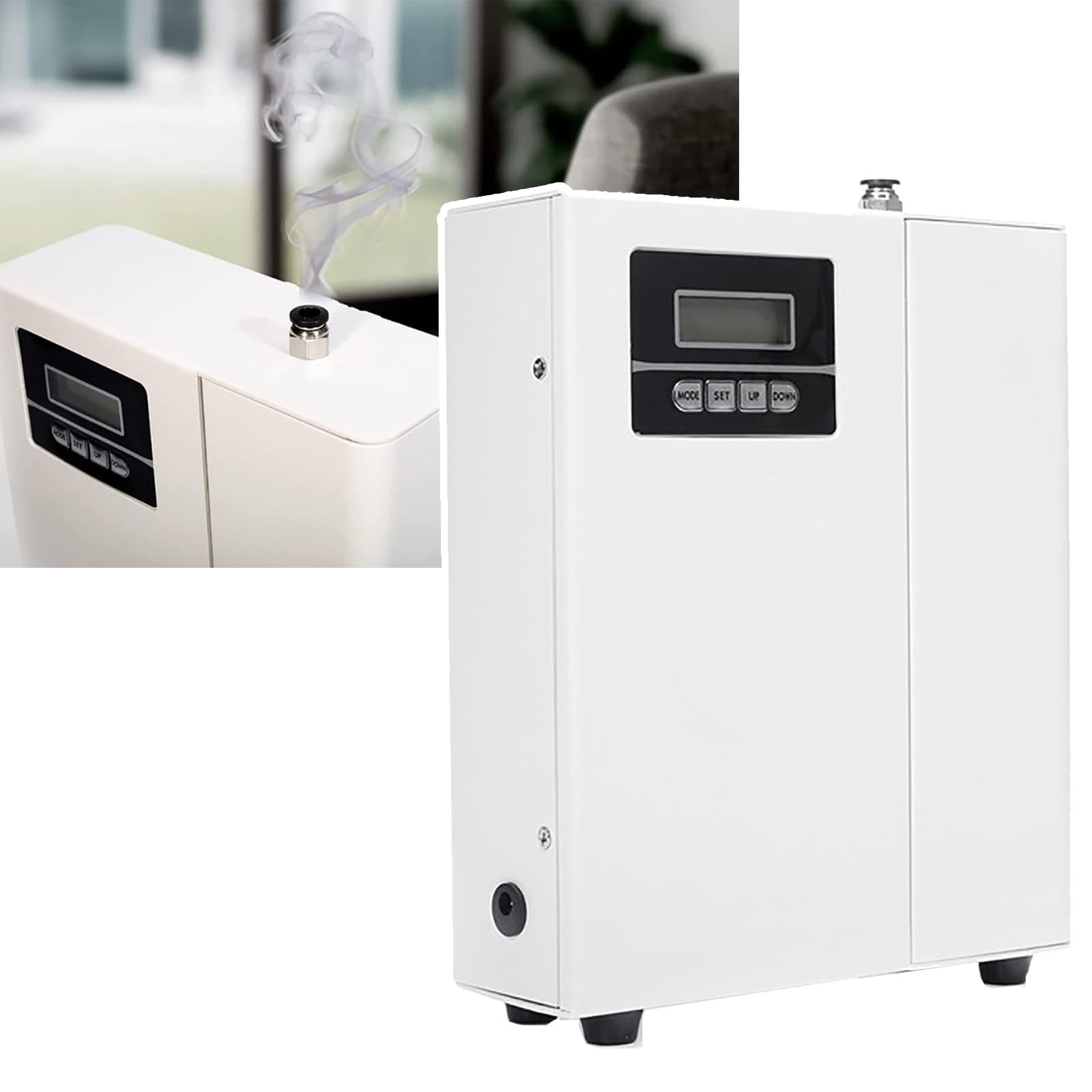 Difusor de aroma, gran cobertura de hasta 300 m³, difusor de aceites esenciales con pantalla LED y control táctil, ideal para uso doméstico y hotelero