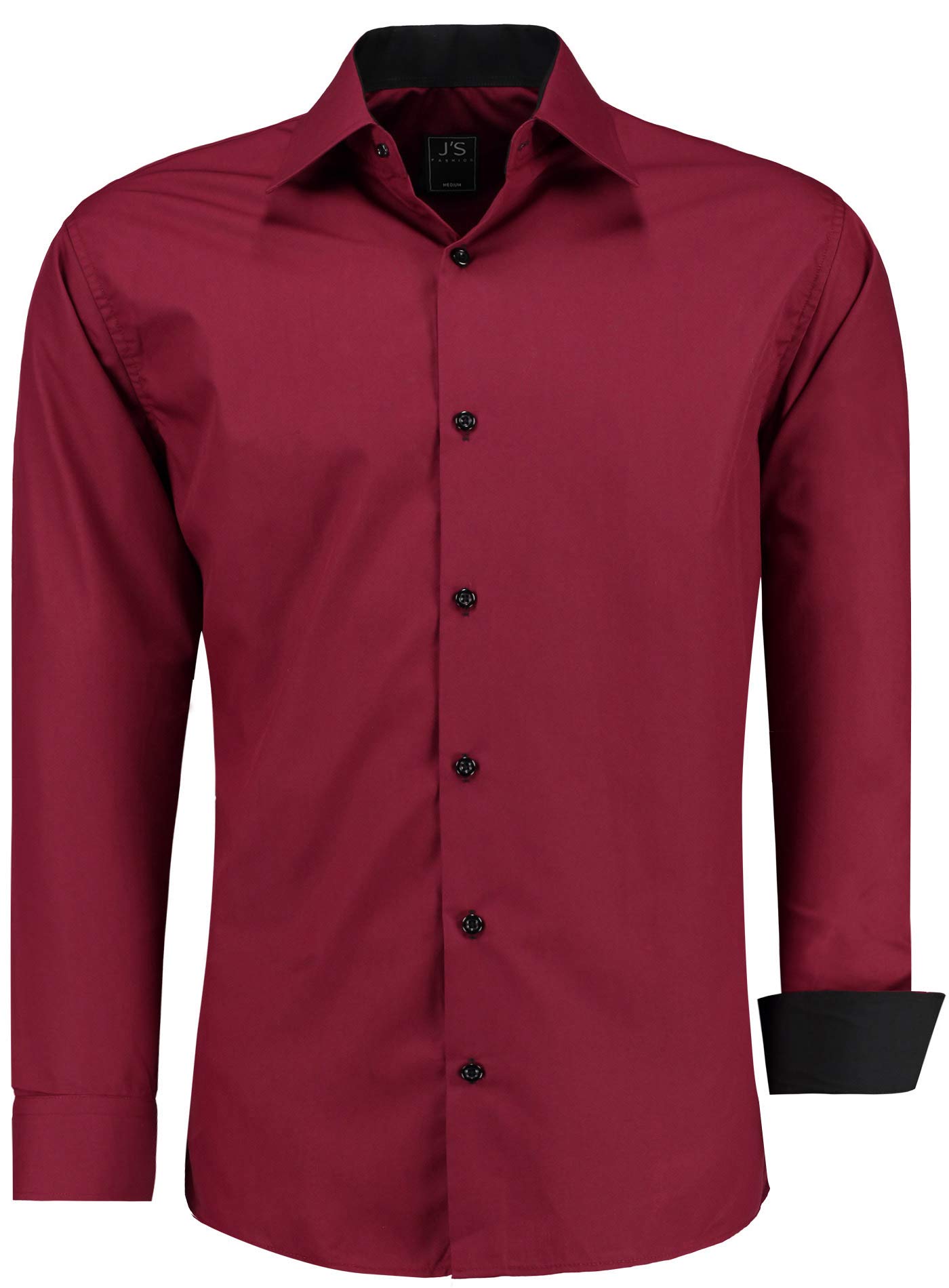 J'S FASHION Camicia da Uomo a Maniche Lunghe, Slim Fit, Facile da Stirare, Taglie UE: dalla S alla 6XL