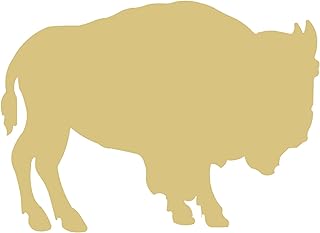 Buffalo Unfinished Wood Cutout, No Sanding Required, 1/4" Laser Cut Smooth MDF Cutout, Home Décor, Crafts, DIY Projects, Made in USA by Diverse Print & Cut