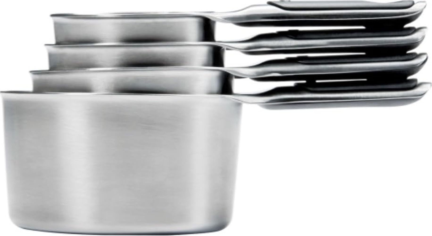 OXO Good Grips - Juego de 4 tazas medidoras de acero inoxidable con broches magnéticos