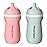 Tommee Tippee Insulated 9oz Sporty Spout Toddler Water Bottle, No Spill Sippy Cups for Toddlers 1-3, Two-Piece Valve Helps Stop Spills, BPA Free, Pink and Mint, Pack of 2