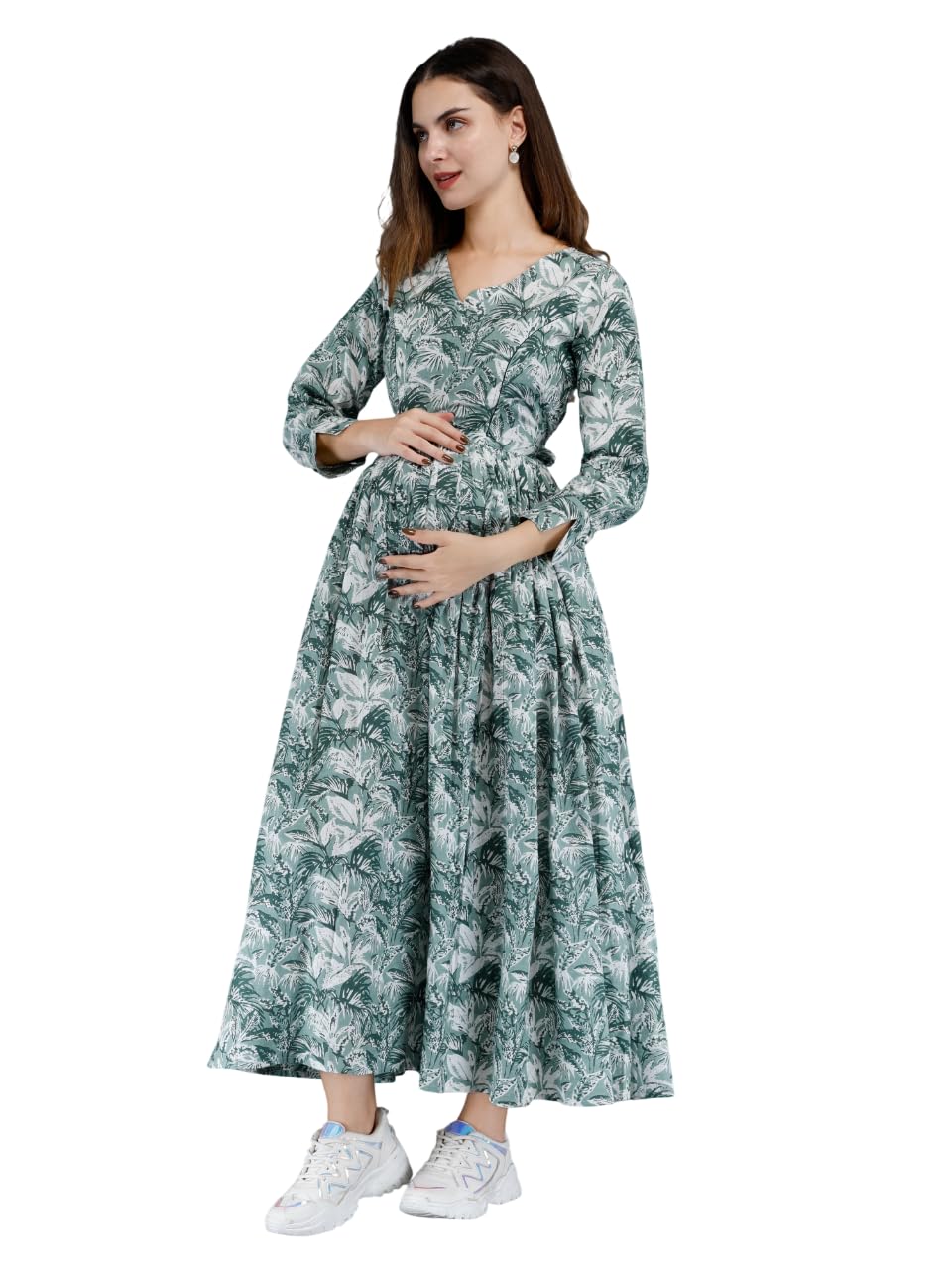 Siya Women's Rayon Floral Printed Maternity Feeding Kurti with Zipper| Comfortable & Elegant Post and Pre Pregnancy Kurti Dress/Kurta Dress-picture-48