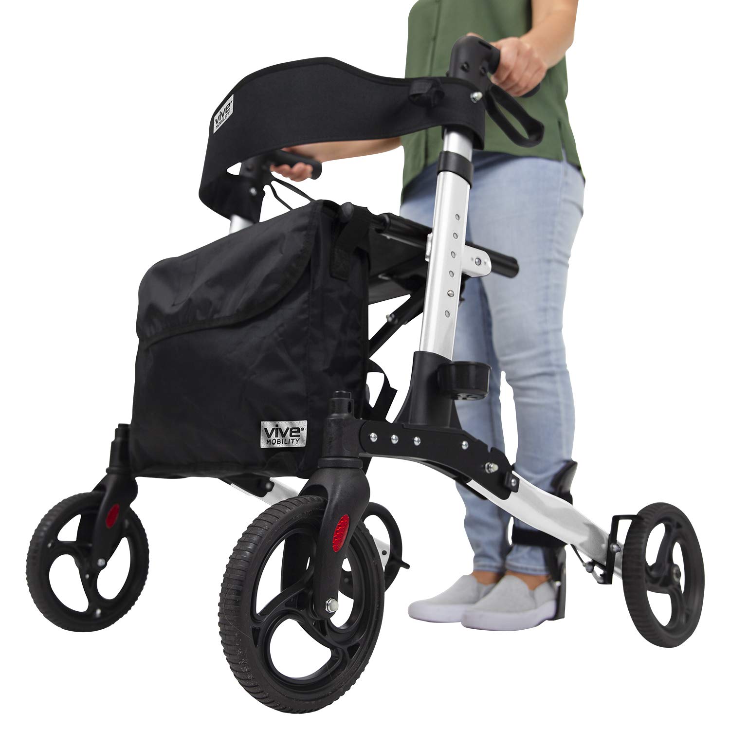 Buy Vive Rollator Walker Folding 4 Wheel Medical Rolling Walker with