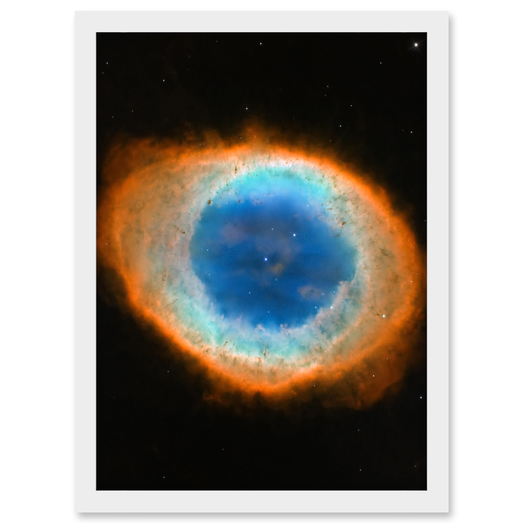 Artery8 Hubble Space Telescope Image Planetary Nebula Ring Blue Red Dying Star Formation Celestial Doughnut Of Gas And Matter Artwork Framed A3 Wall Art Print