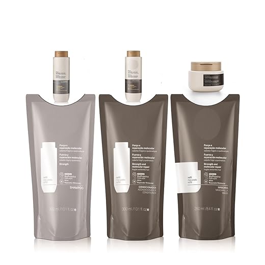 Kit Refil Shampoo, Condicionador e Máscara Lumina Força e Reparação Molecular