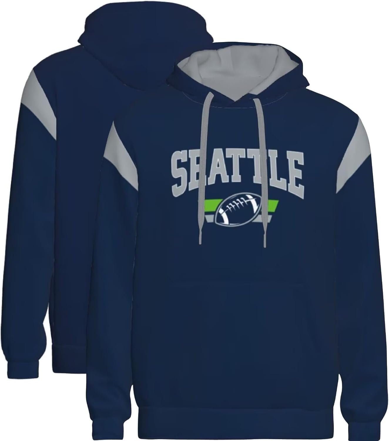 Hoodie Soft Classic Pullover Sweatshirt Navy Blue Gray Mens S-3XL