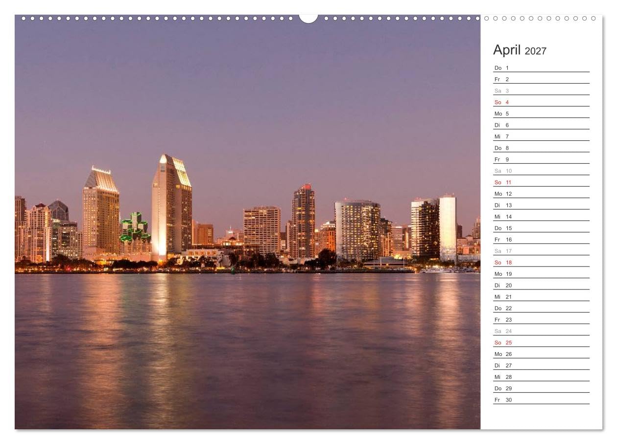 CALVENDO - Skylines weltweit (Wandkalender 2027 DIN A2 quer), Monatskalender: 13 urbane Ansichten von Skylines auf 5 Kontinenten