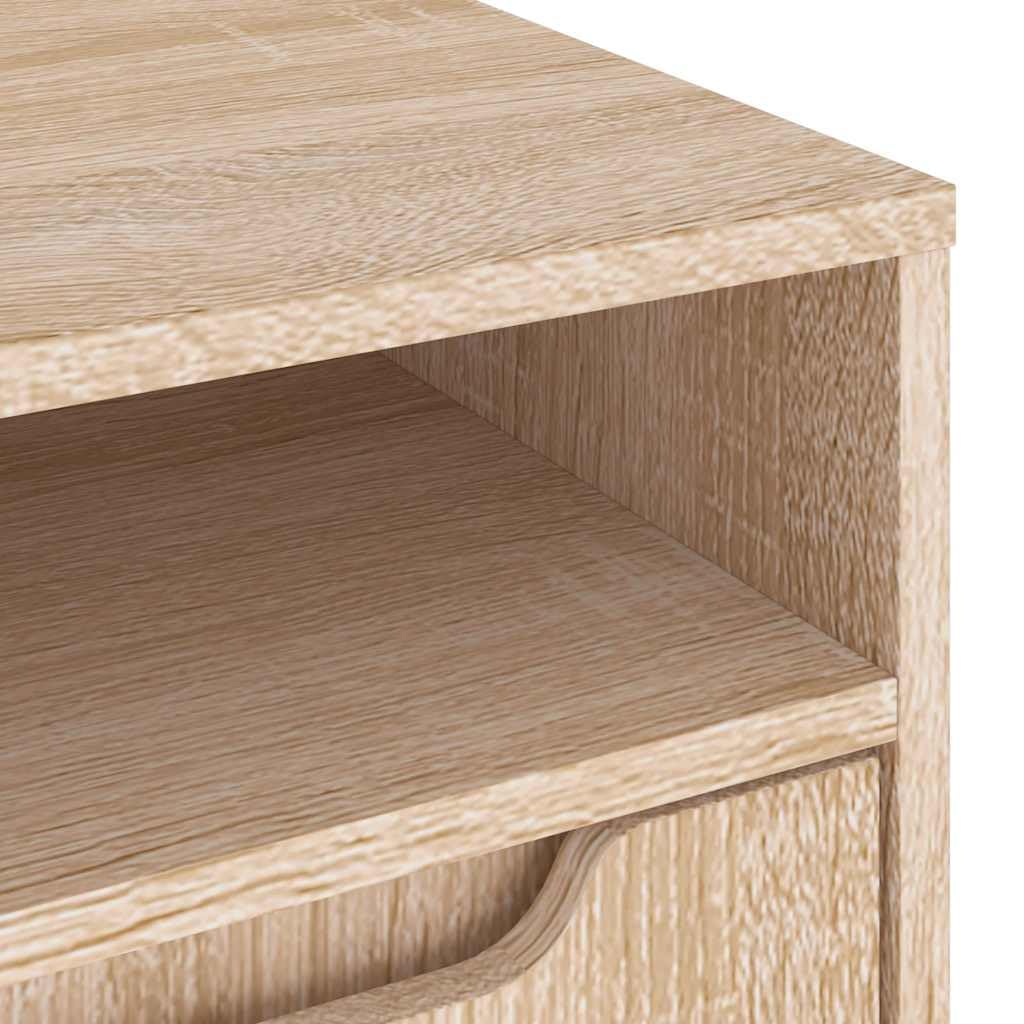 Szafka pod telewizor VISNES dąb Sonoma 60 x 40 x 38 cm, materiał drewnopochodny z miejscem do przechowywania, szafka pod telewizor z wbudowanymi uchwytami, zajmujący mało miejsca mebel