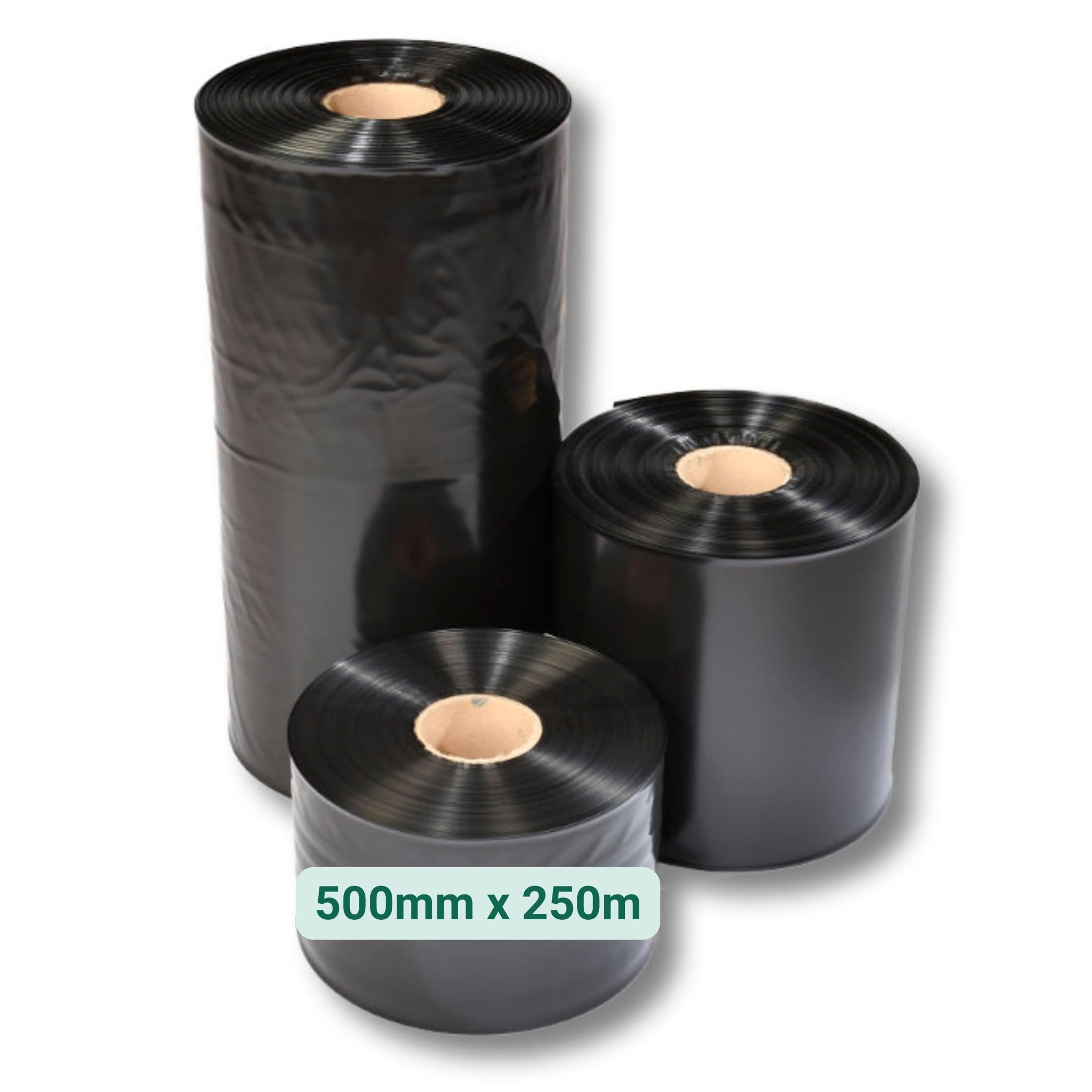 dm-folien Schlauchfolie in Schwarz I 500 mm x 250 m I 100 μ I Unbedrucktes Verpackungsmaterial aus LDPE I Reißfeste Schlauch-Folie zum Verpacken & Einfrieren von Lebensmitteln