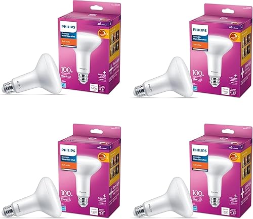 Miniatura 1 de PHILIPS LED esmerilado BR30, regulable, tecnología de comodidad ocular, 1400 lúmenes, blanco suave (2200-2700), 15W  100W, certificado T20, base