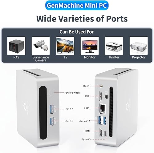 Miniatura 3 de Mini PC para juegos Intel Core i5-1235U (hasta 4.4 GHZ), mini PC con Windows 11 Pro 16 GB de RAM, uso como cine en casa, estación de trabajo,