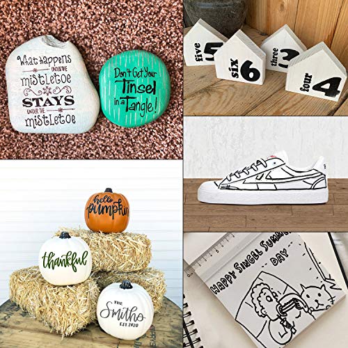 Black Acrylic Paint Marker Pen: 8 Pack Water-Based Marker Pens Set For Rock Painting, Ceramic, Wine Glass, Wood, Fabric, Canvas, Metal, Mugs, Jars, Plastic Pumpkins, Diy Craft Making Supplies #TOP1