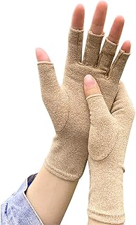 Queenbox Anti-Arthritis Gloves, Compression Gloves Carpal Tunnel Fingerless For Arthritis Pain Relief, Nude
