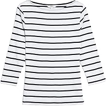 Marks & Spencer Women's Fitted Pure Cotton Boat Neck Striped Top