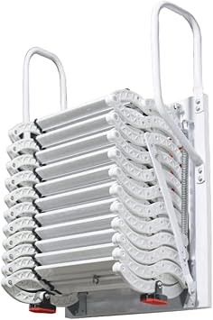 Attic Stairs Indoor Outdoor Pull Down Attic Ladder Extension Ladder for Decor House Load 1100 Lbs Alloy Folding Ladder