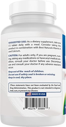 Miniatura 7 de Best Naturals Vitamina D3  300 tabletas  Hecho en Estados Unidos, sin OMG, sin gluten, sin color, sabor ni conservantes artificiales  Suplemento