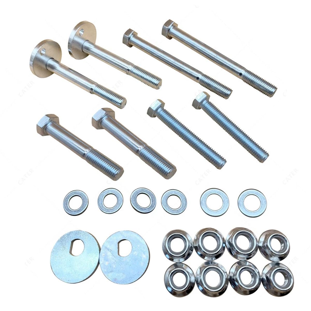 Front Control Arms Cam Bolts & Mounting Hardware Kit,Fit for 2003-2009 Dodge Ram 1500 2500 3500 Front Upper Lower Control Arm Camber Adjust Bolt Repair Kit, 8PCS