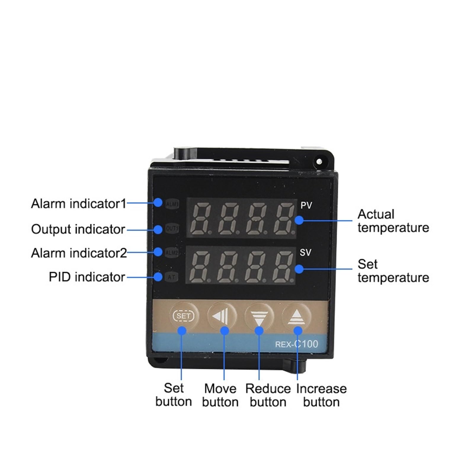 Rex-C100 Digital Rkc Pid Termostato controller di temperatura digitale Rex-C100/40a SSR relè/sonda termocoppia K, dissipatore di calore