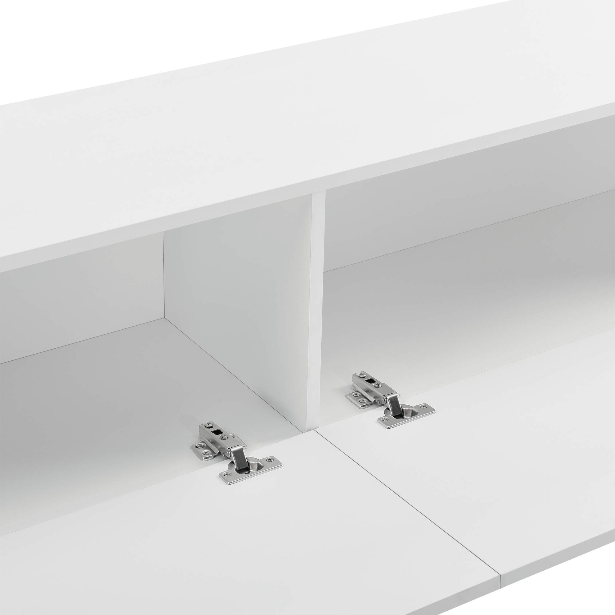 [en.casa] TV Lowboard hängend Evaton Hängeboard mit 2 Schranktüren Fernsehschrank schwebend Wohnzimmer 140 x 33 x 30 cm Weiß matt