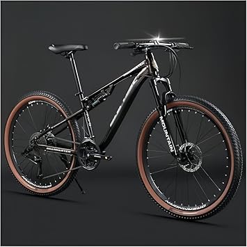Mountain Bike, 24/27 Speed Shifter, Front and Rear Suspension, Double Disc Brake, Front and Rear Wheels, Quick Release, Saddle for Competitions, Comfortable Riding, Cross Bike, Off-Road